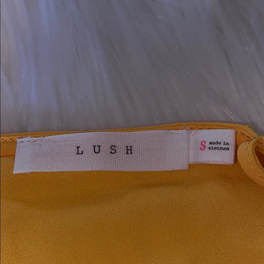 Nordstrom LUSH NWOT bright yellow boho casual tank top blouse size small - Picture 6 of 11
